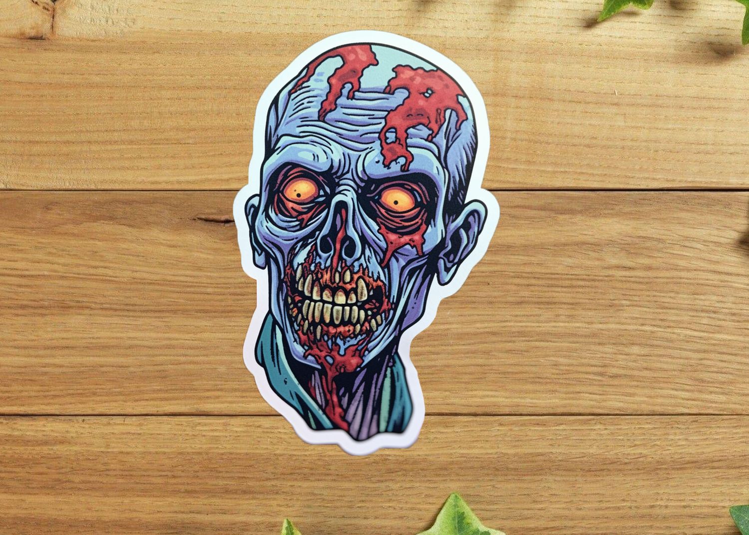 Gray Zombie Head Sticker