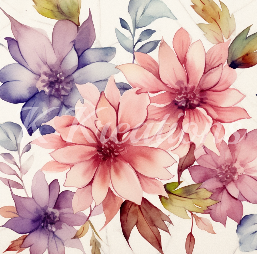 Watercolor Floral Variety