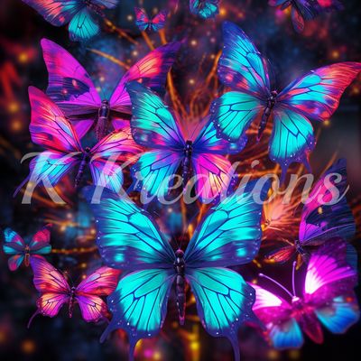 Pink and Blue Butterfly
