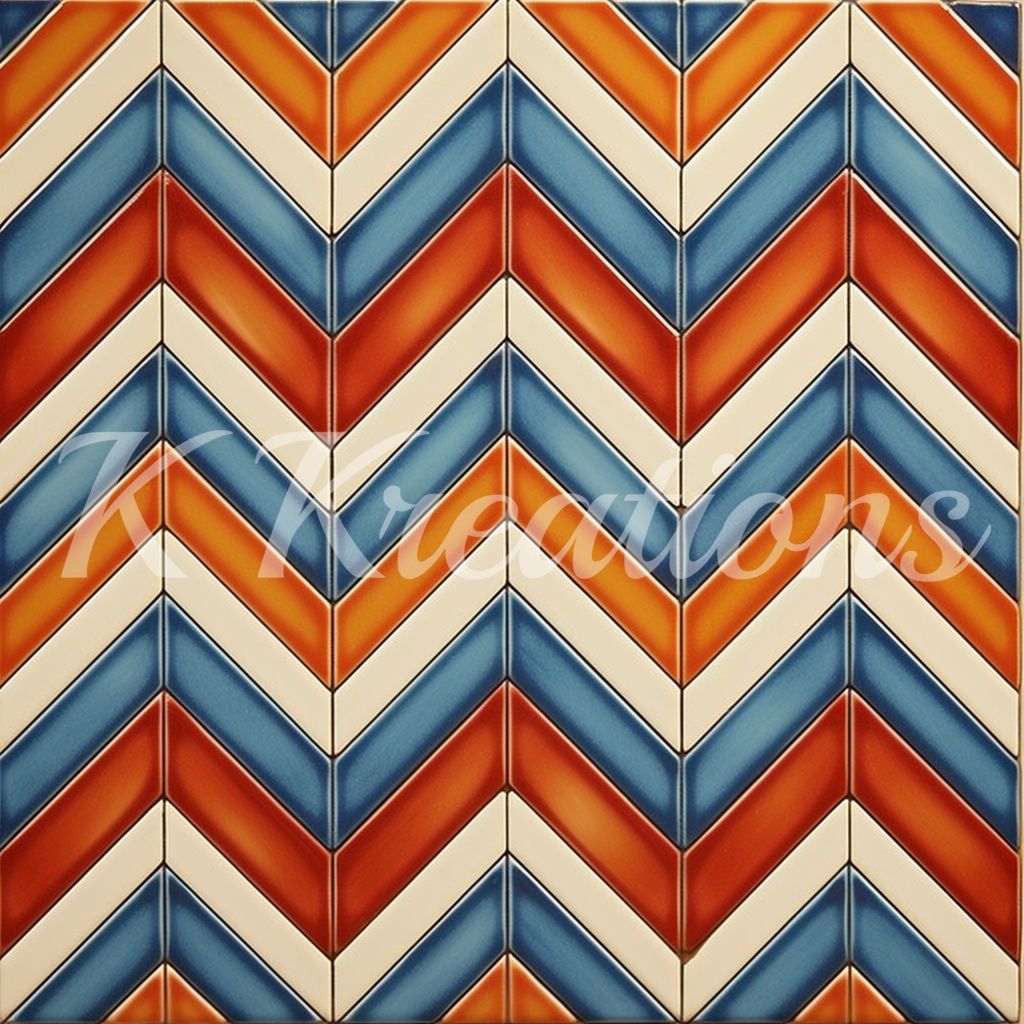 Blue and Orange Chevron