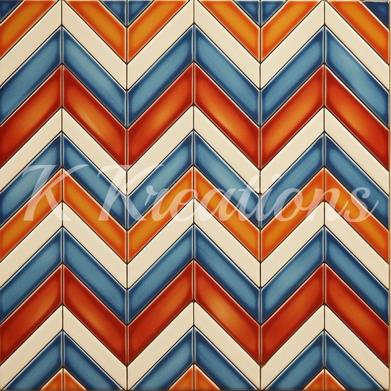 Blue and Orange Chevron