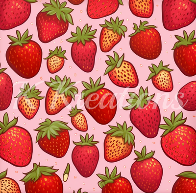 Small Strawberries with Pink Background