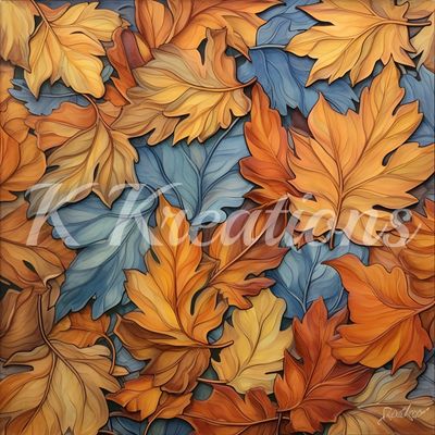 blue and brown leaves