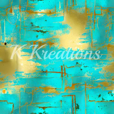 Gold and Teal Abstract