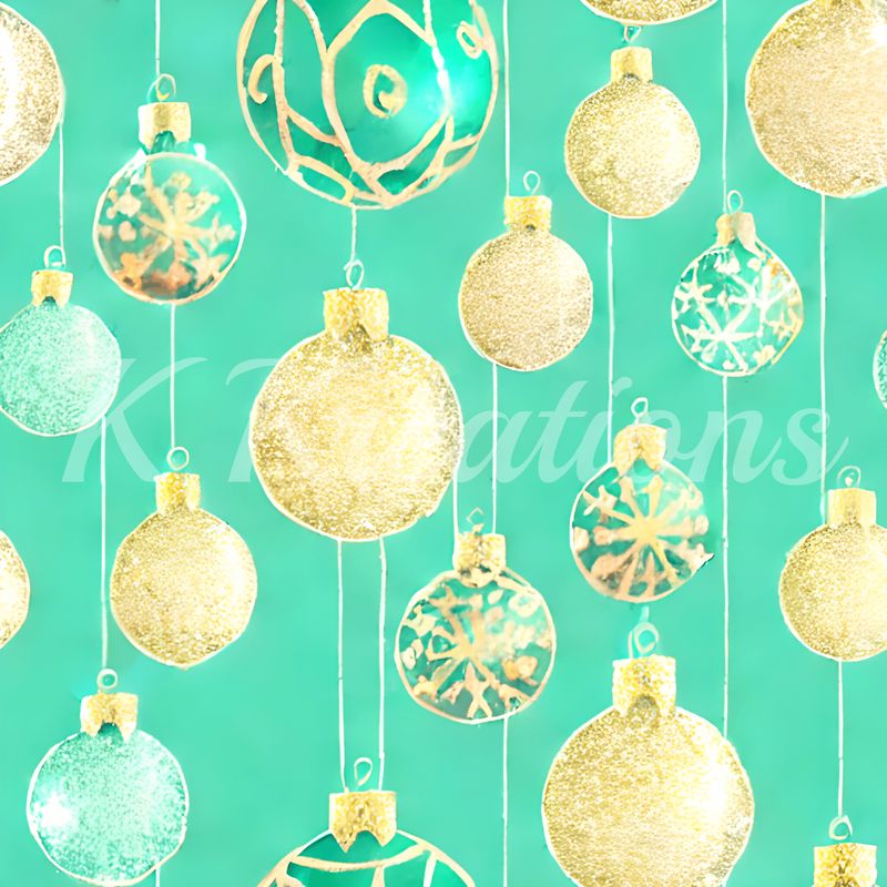 Gold and Aqua Ornaments