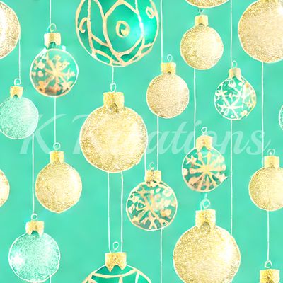 Gold and Aqua Ornaments