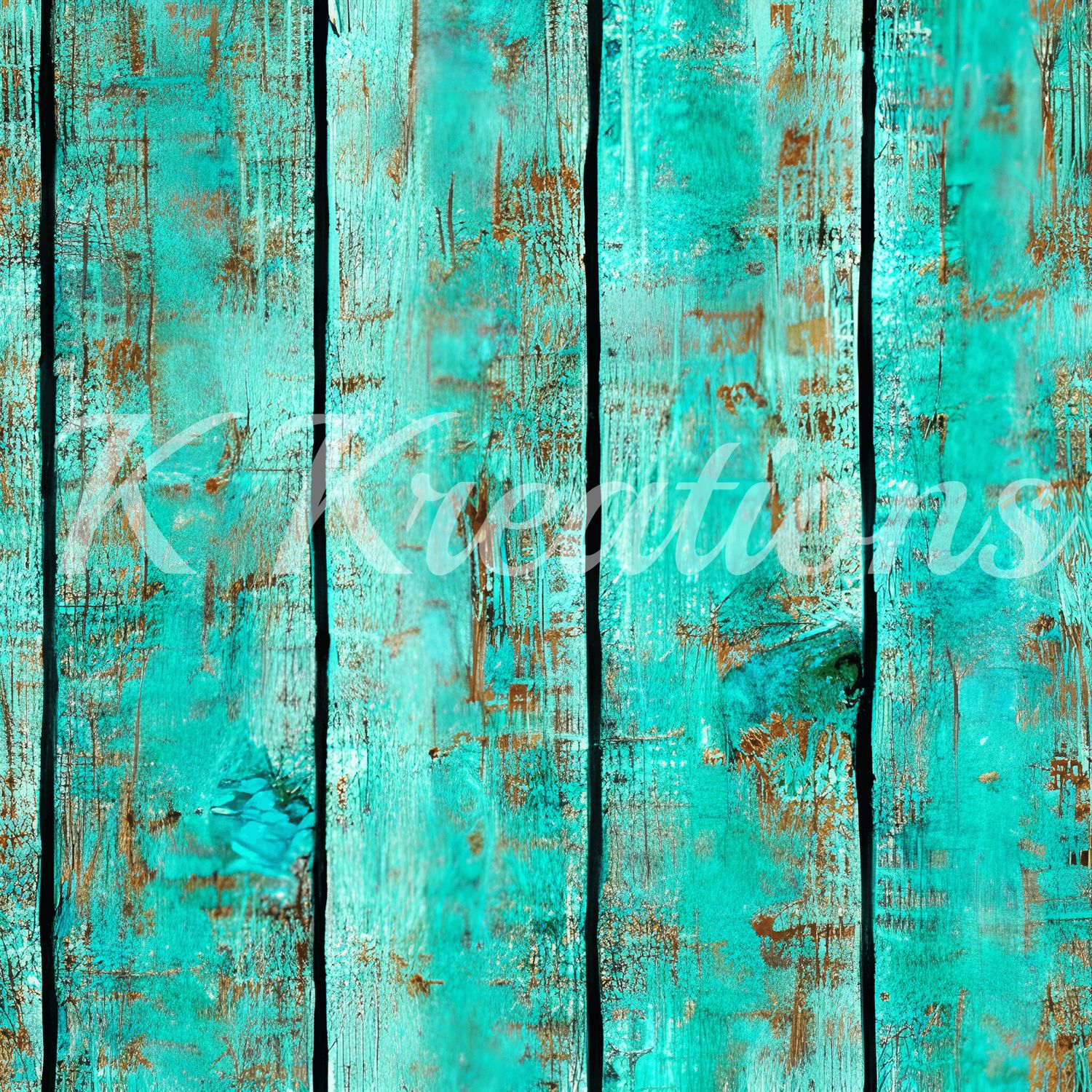 Teal Distressed Wood Panel