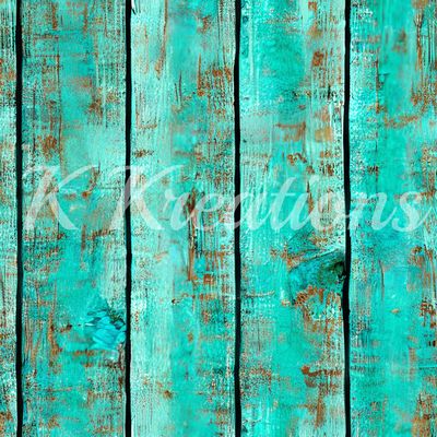 Teal Distressed Wood Panel