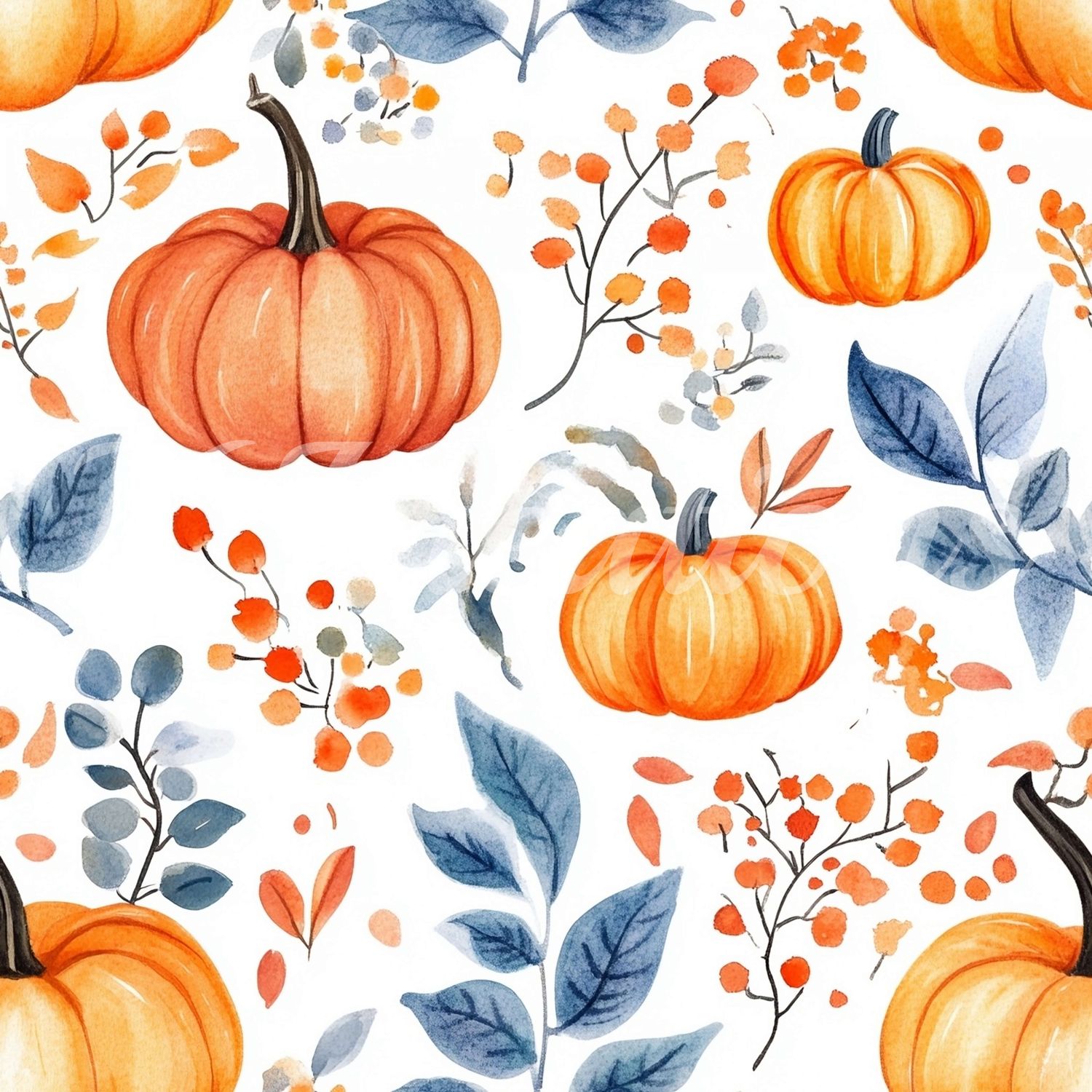 Blue and Orange Pumpkins Fall