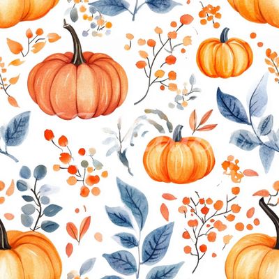 Blue and Orange Pumpkins Fall
