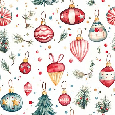 Vintage Print Christmas Ornaments