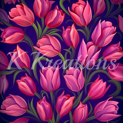 Pink Tulips with Dark Background