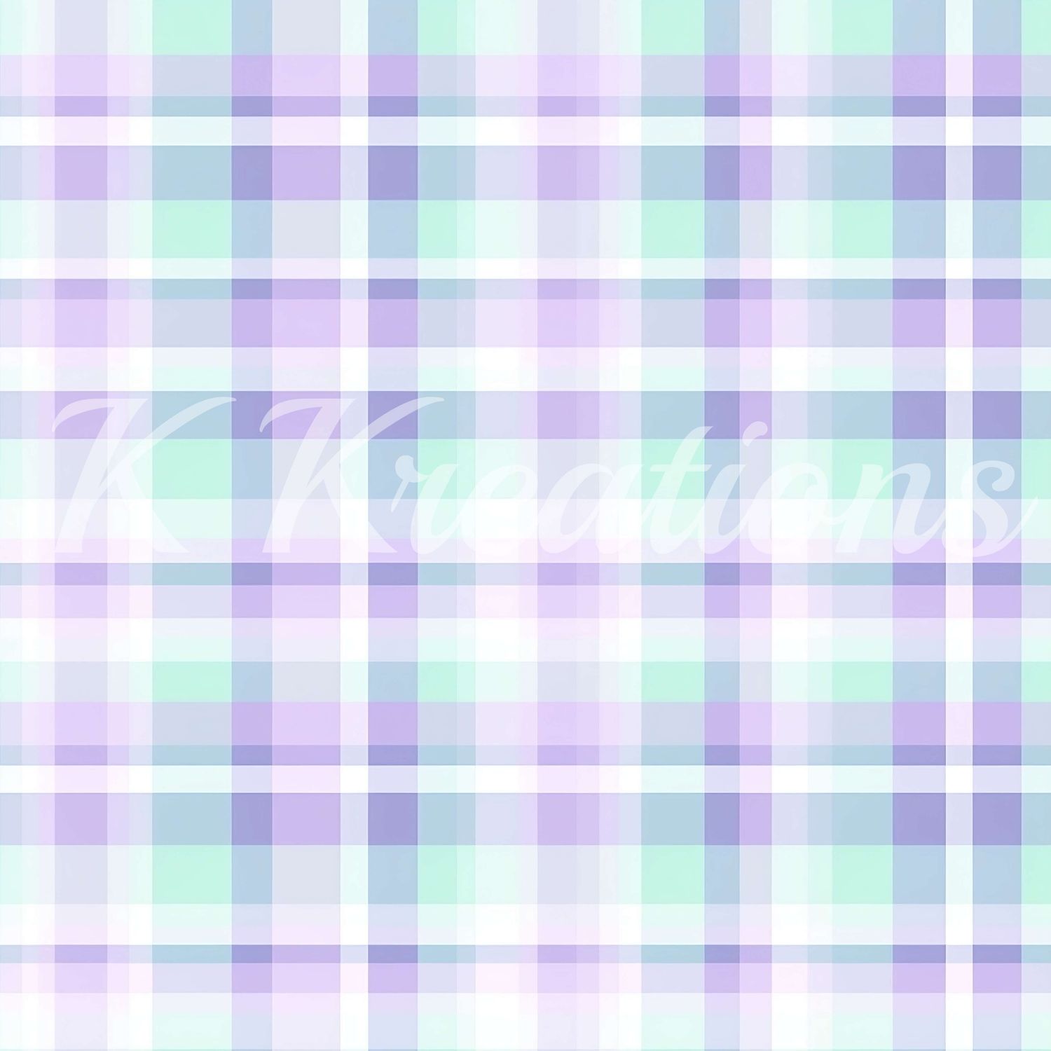 Pastel Mint and Lavender Plaid