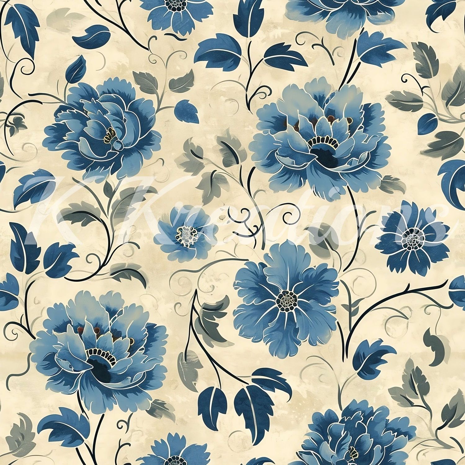 Blue Floral Seamless