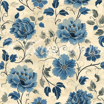 Blue Floral Seamless