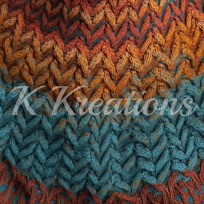 Orange and Teal Knit