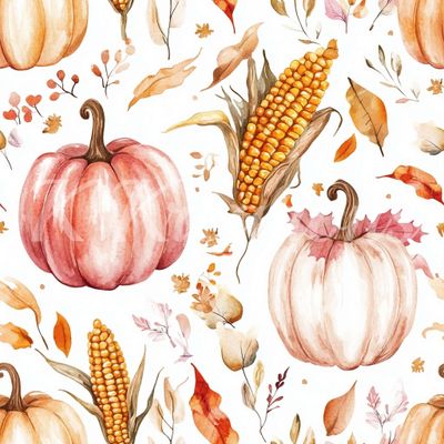 Fall Corn and Pumpkins