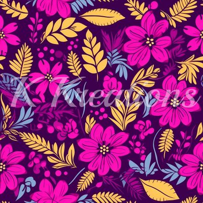 Fushia and Orange Floral