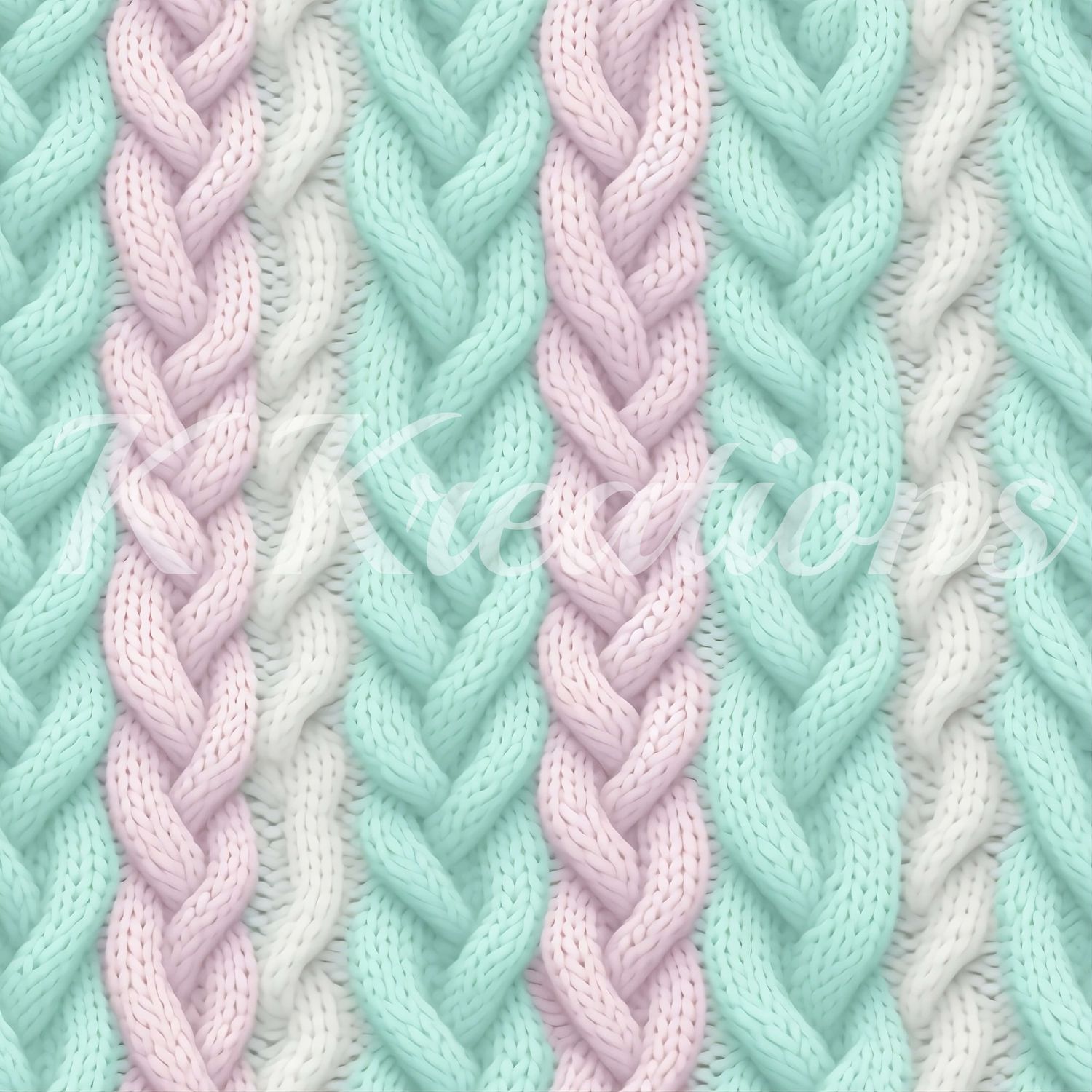 Pink and Mint Knit Braid