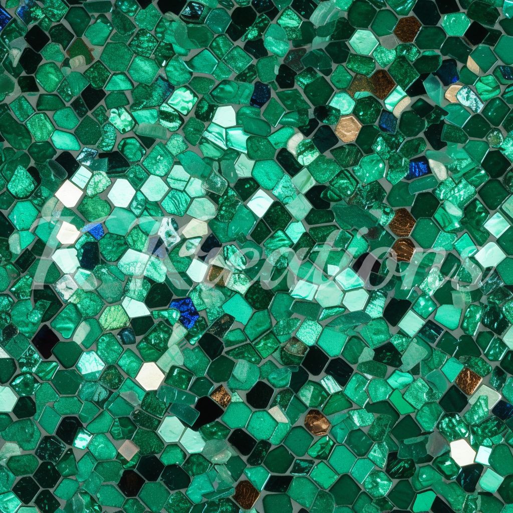 Green and Black Mosaic Tiles