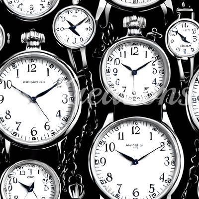 Black and White Pocket Watches