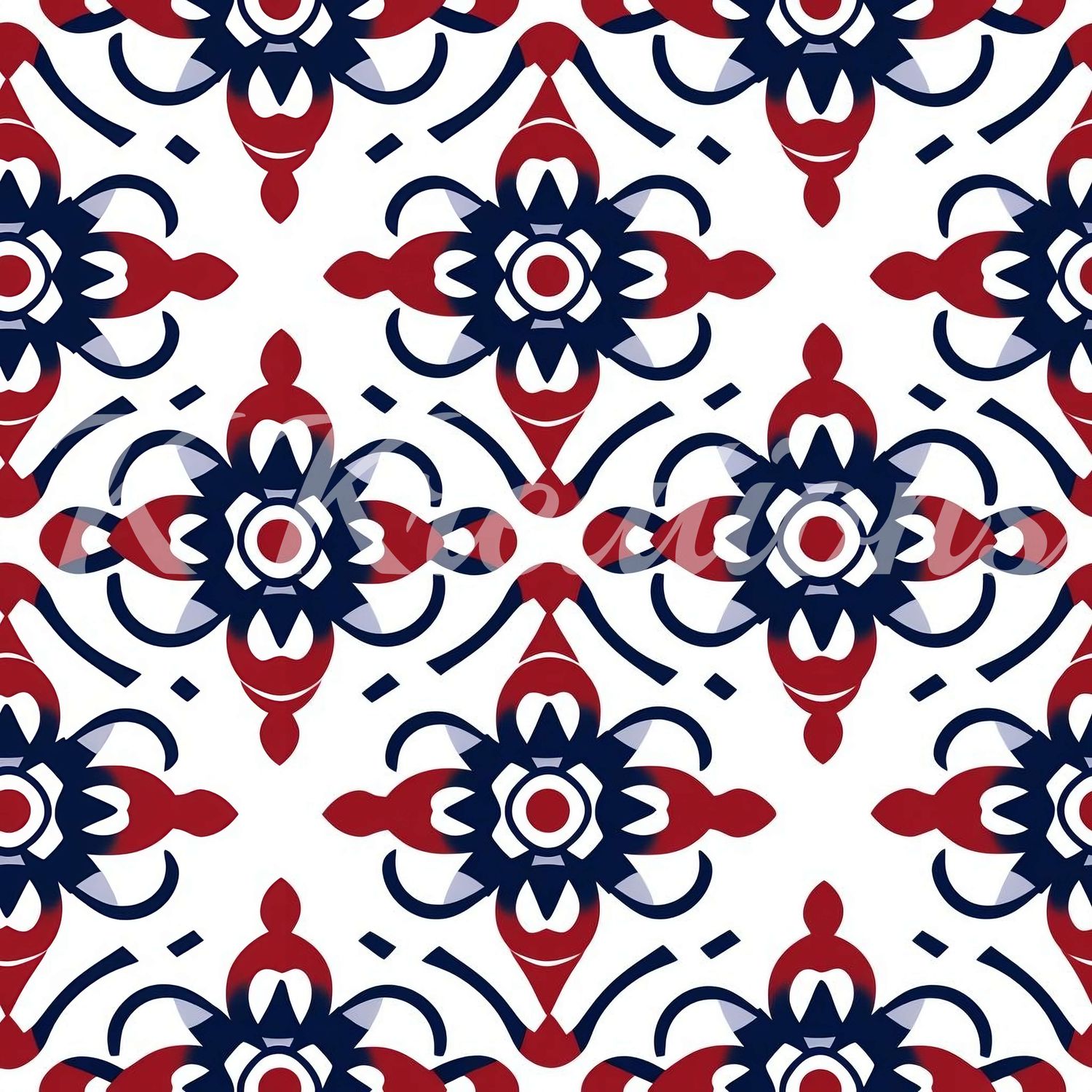 Red, White and Blue Ornate
