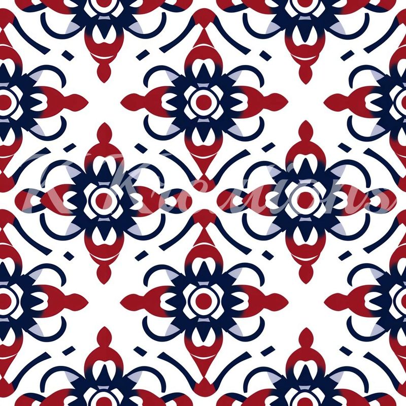 Red, White and Blue Ornate