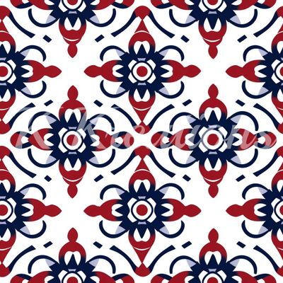 Red, White and Blue Ornate