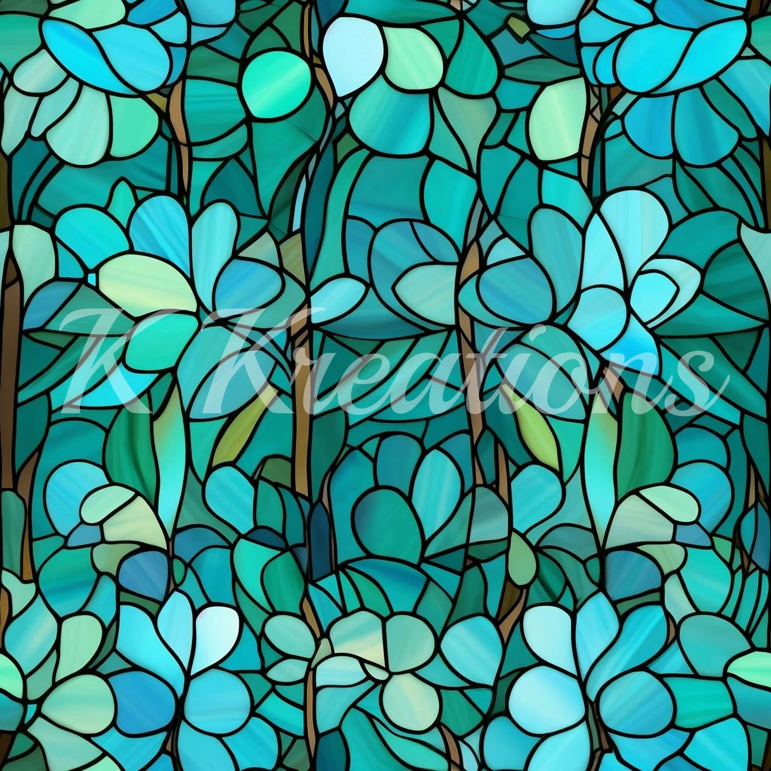 Teal and Blue Stain Glass Pedals