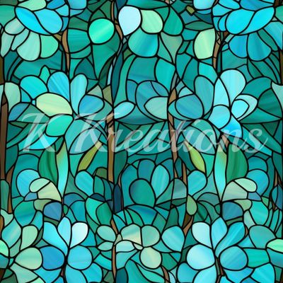 Teal and Blue Stain Glass Pedals