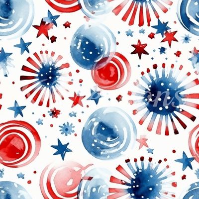 Patriotic Starburst and Bubbles