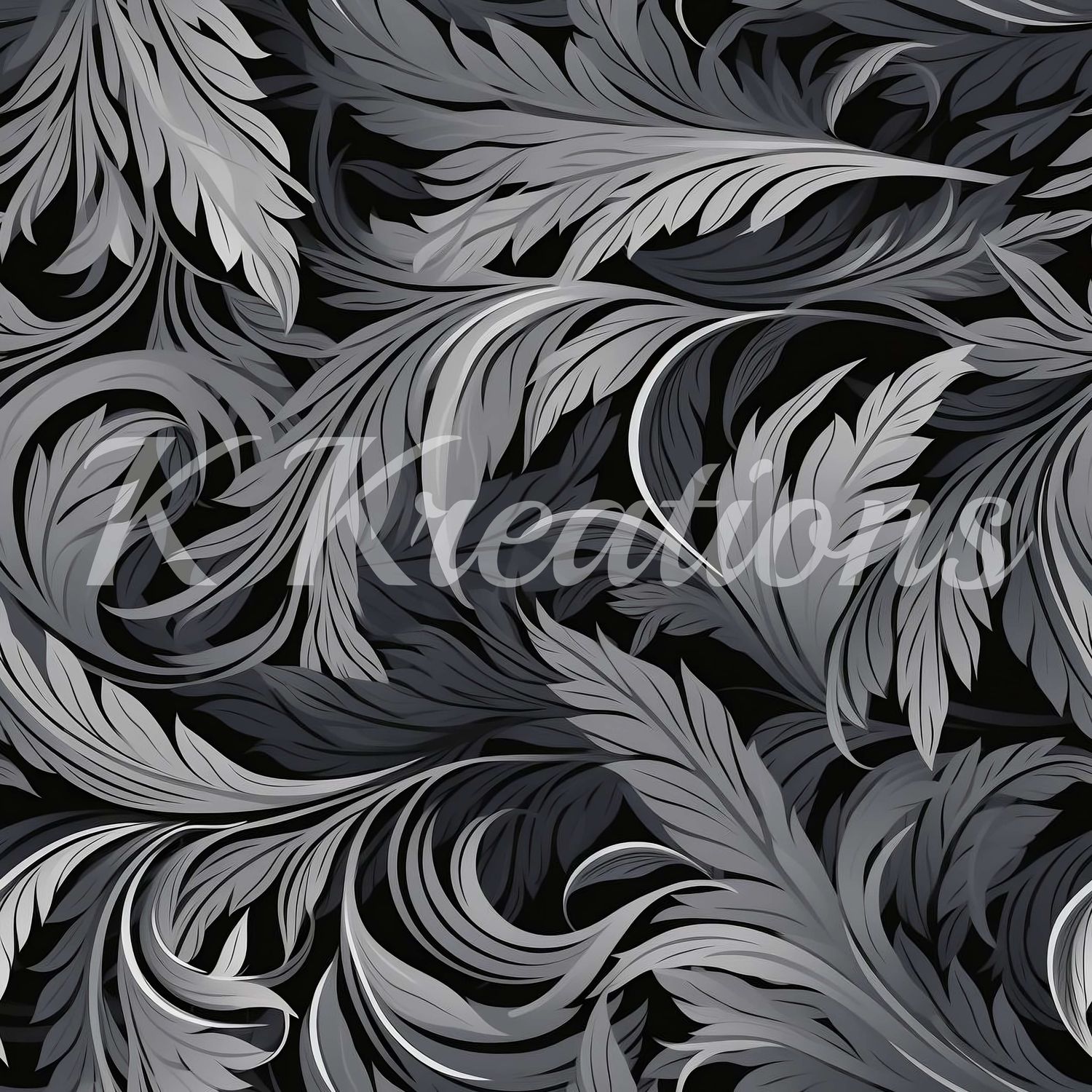 Grey Feather Ornate