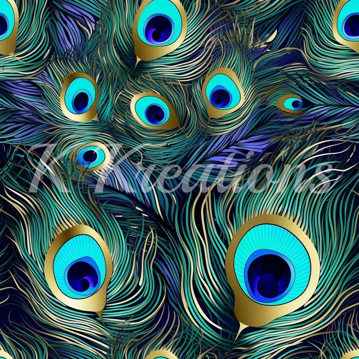 Deep Peacock Feathers