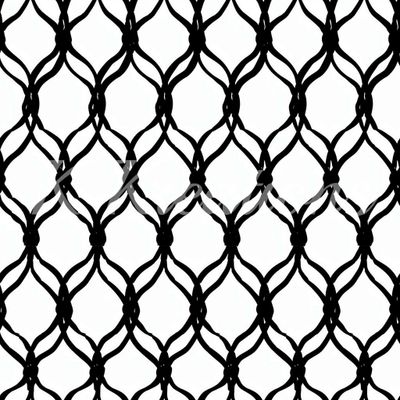 Black interlocking Geometric Print