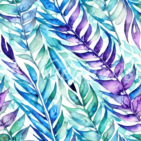 Purple and Blue Vine Print