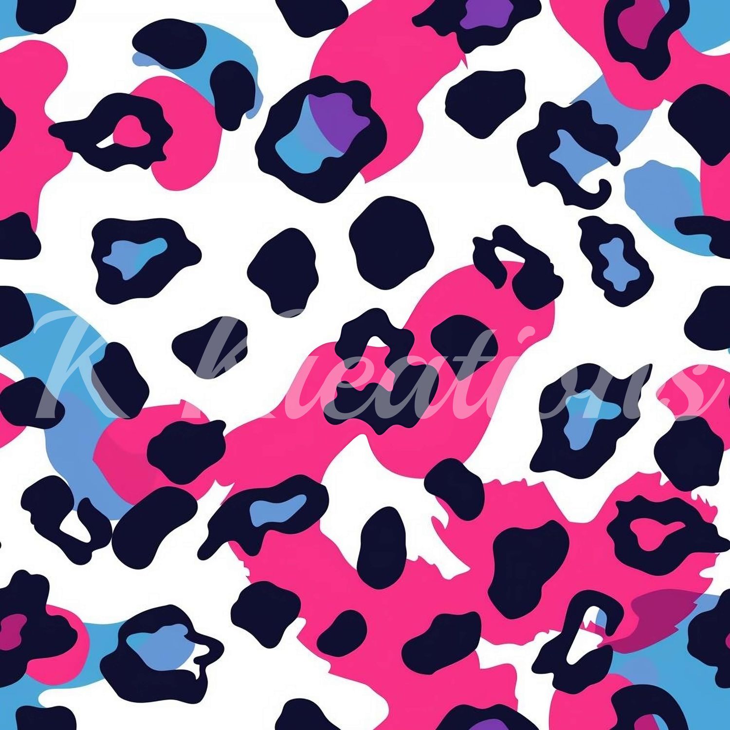 Pink and Blue Leopard Print