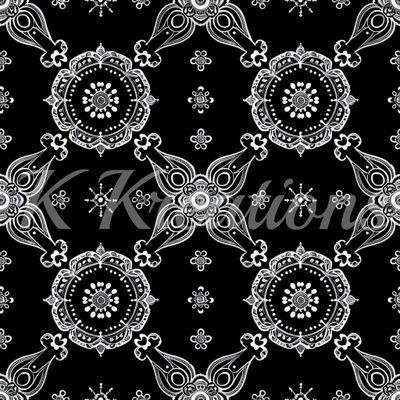 Black and White Paisley Ornate