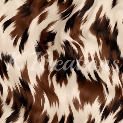 Wavy Brown and White Cow Print