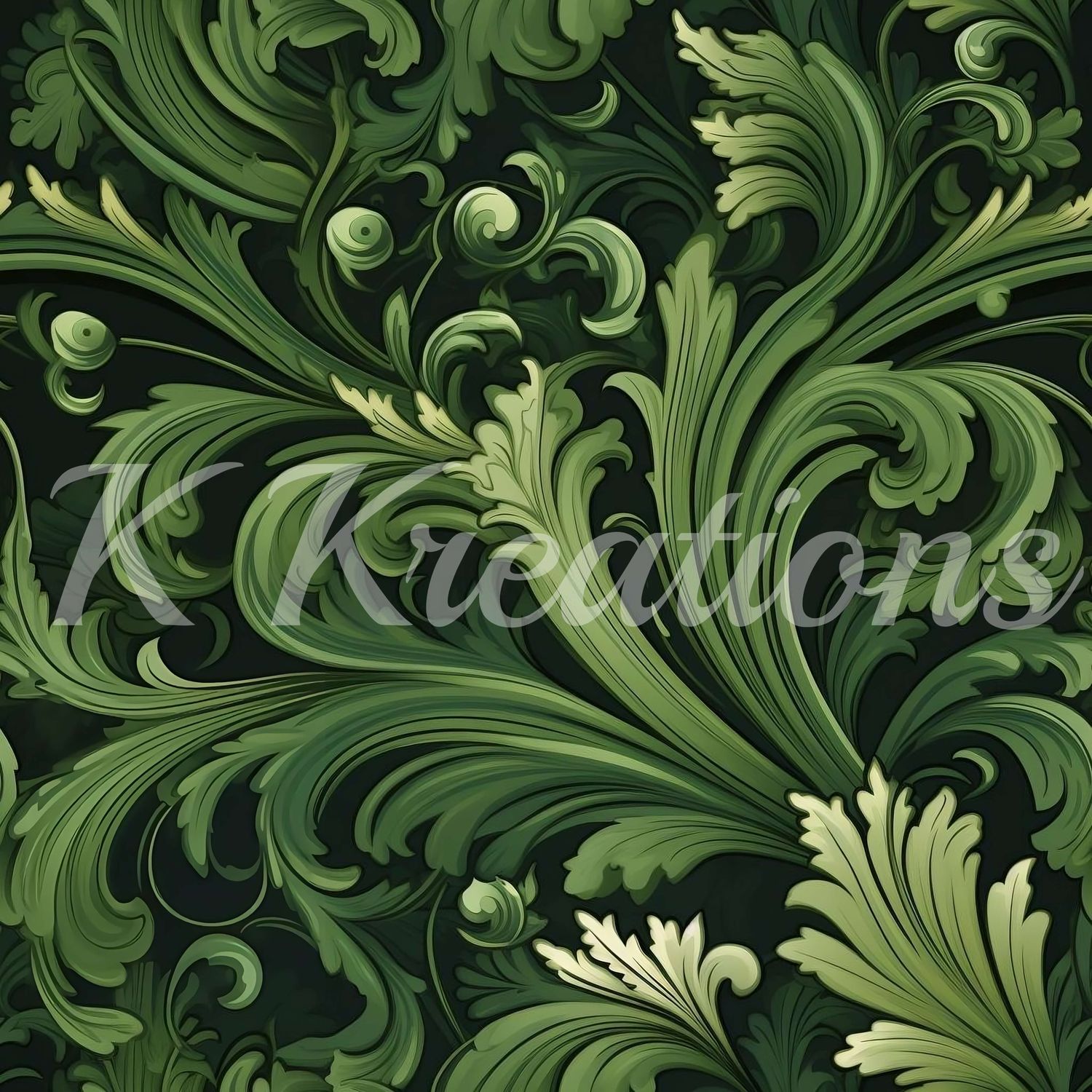 Dark Green Victorian Ornate