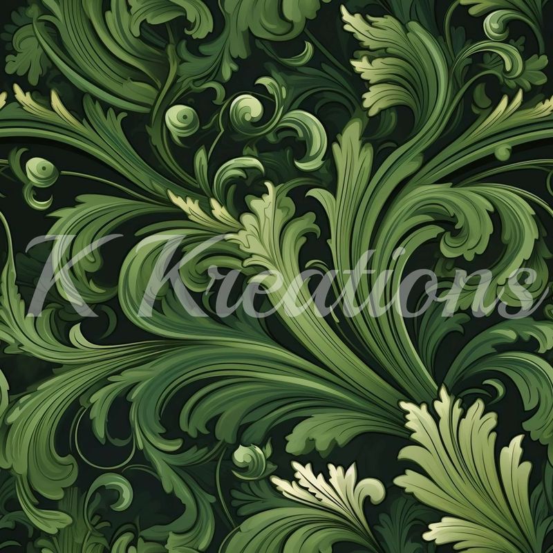 Dark Green Victorian Ornate