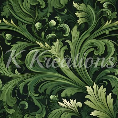 Dark Green Victorian Ornate
