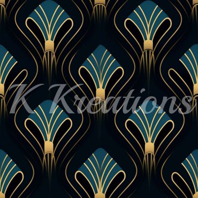 Teal and Gold Art Deco
