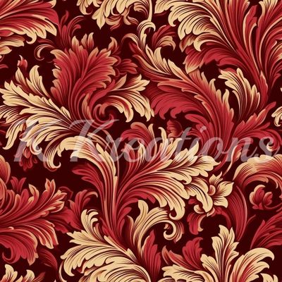 Maroon and Tan Victorian Ornate