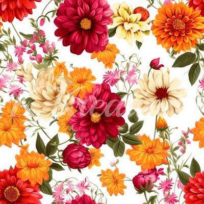 Orange and Red Floral Varitey