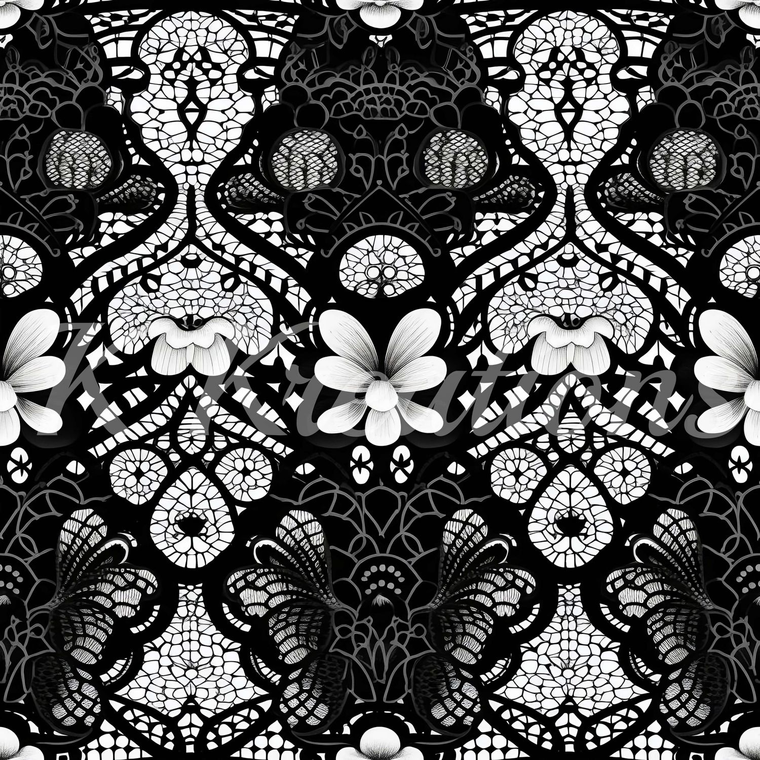 Black and White Lace Ornate