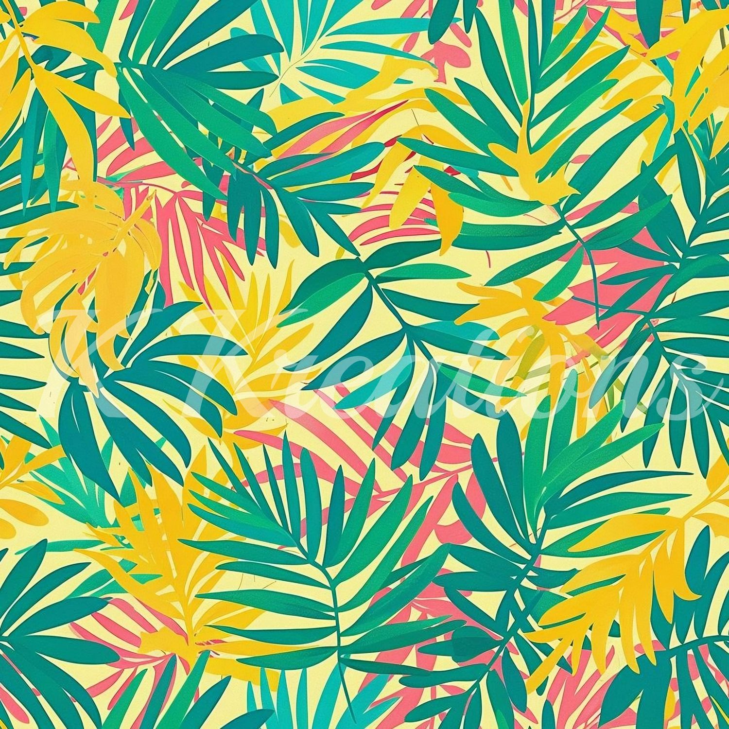 Yellow and Green Tropical Leaves