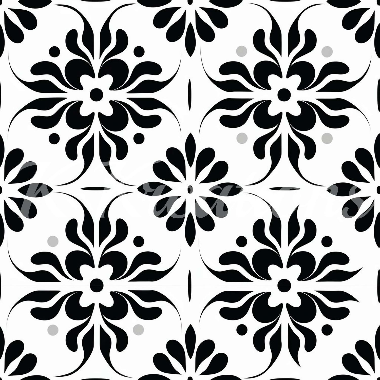 Black Flower Ornate