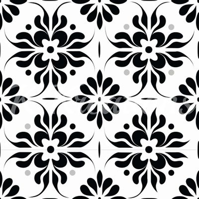 Black Flower Ornate