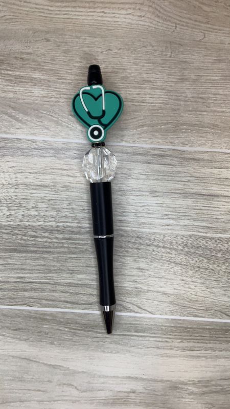 Black beaded Pen with Nurse focal