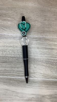 Black beaded Pen with Nurse focal